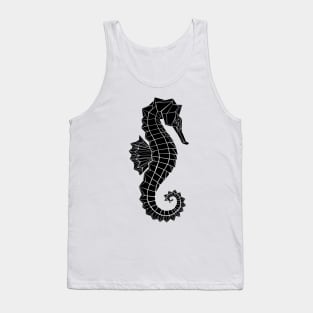 Black Polygonal Seahorse Tank Top